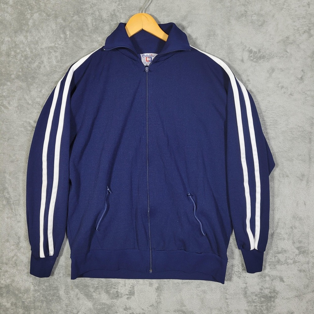 Vintage Catalina Jacket Mens XL Arthur Ashe Collection Track Retro Zip 80s
